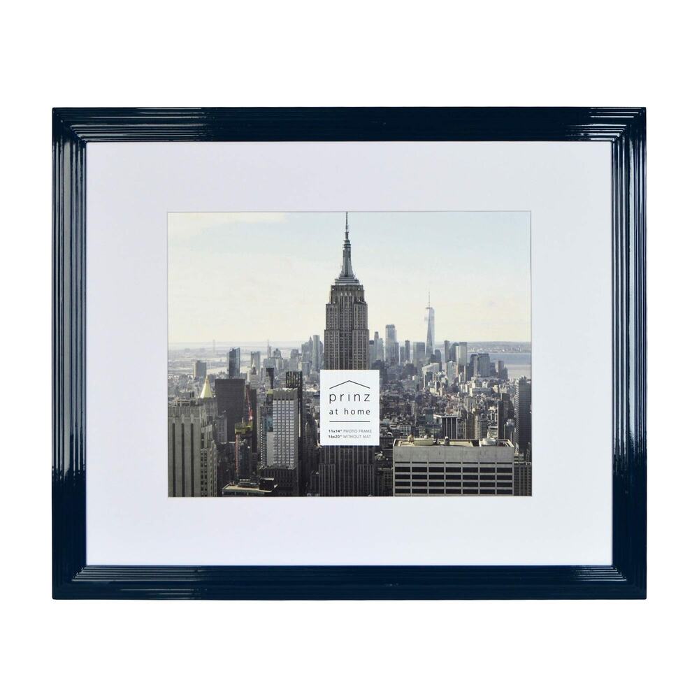 PRINZ Midtown High Gloss 18x22" Molded‎ Modern Frame, Midnight Blue 11x14" photo